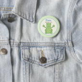 Pond Friends Frog Turtle NAME TAG Custom Button (In situ)