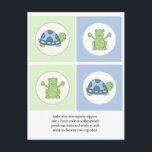 Pond Friends Turtle and Frog Cupcake Toppers Briefkaart<br><div class="desc">Met de gladde glanzende 120 lb voorraad, voegen onze Toppers van de DY Cupcake uw feestje met de afwerking! Gebruik voor baby shower of verjaardagsfeestjes! De tekst kan worden gewijzigd door in de tekstvelden te typen of door op de knop "aanpassen" te klikken om de lettertypestijl, -kleur, -grootte of -grootte...</div>