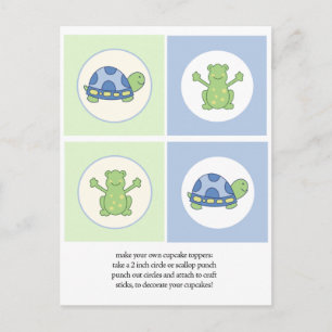 Pond Friends Turtle and Frog Cupcake Toppers Briefkaart