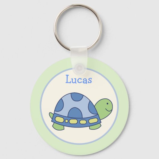 Pond Friends Turtle Favor Name Tag SLEUTELHANGER (Voorkant)