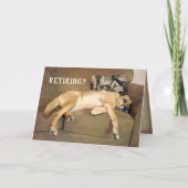 Pond hond bij pensionering op couche kaart (Voorkant)