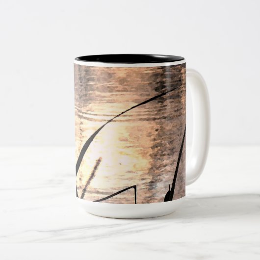 Pond Impressions Tweekleurige Koffiemok (Voorkant rechts)