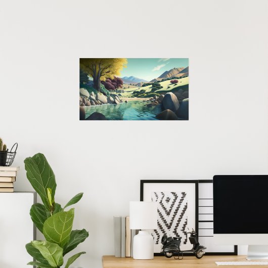 Pond in de vallei poster (Thuiskantoor)