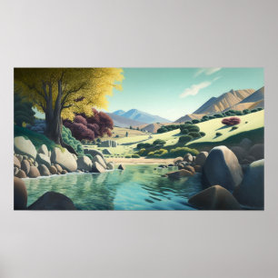 Pond in de vallei poster