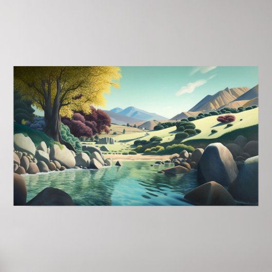 Pond in de vallei poster (Voorkant)