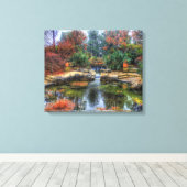 Pond Landscape in Dallas, Texas Garden Poster Canvas Afdruk (Insitu (Houten vloer))