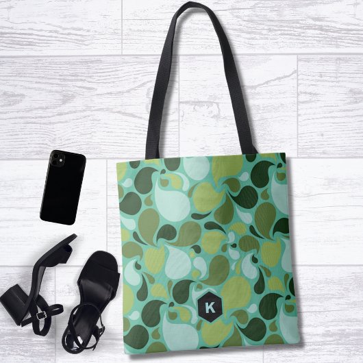 Pond Life Paisley Monogram Tote Bag