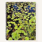 Pond Lily Pads en Reeds Floral Notitieboek (Voorkant)