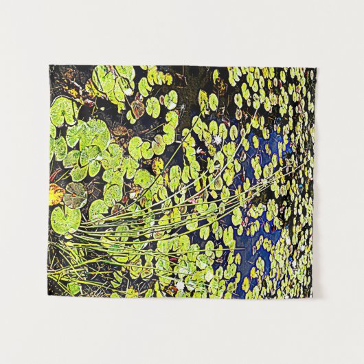 Pond Lily Pads en Reeds Photo Wandkleed (Voorkant (horizontaal))