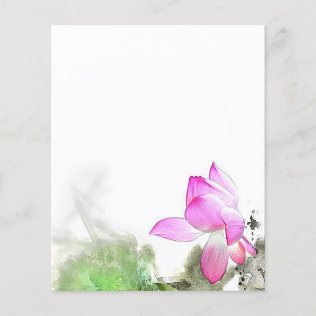 POND LOTUS L Chinese penseel schilderende kunst (Voorkant)