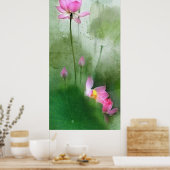 POND LOTUS L Chinese penseel schilderende kunst Poster (Keuken)