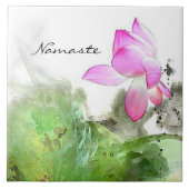 POND LOTUS L Chinese penseel schilderende kunst Tegeltje (Voorkant)