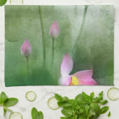 POND LOTUS L Chinese penseel schilderende kunst Theedoek (Gevouwen)