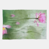 POND LOTUS L Chinese penseel schilderende kunst Theedoek (Horizontaal)