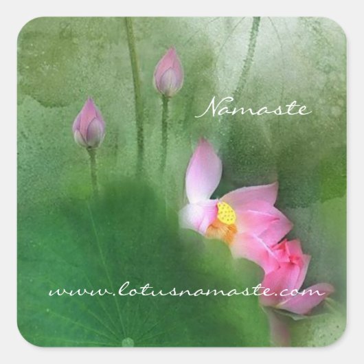 POND LOTUS L Chinese penseel schilderende kunst Vierkante Sticker (Voorkant)