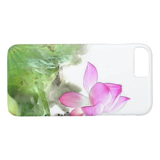 POND LOTUS L Chinese penseelschilderkunst Case-Mate iPhone Case (Achterkant (Horizontaal))