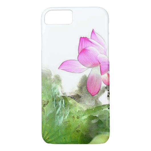 POND LOTUS L Chinese penseelschilderkunst Case-Mate iPhone Case (Achterkant)