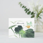 POND LOTUS PEACE l Chinese Brush Painting Art Briefkaart (Staand voorkant)