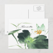 POND LOTUS PEACE l Chinese Brush Painting Art Briefkaart (Voorkant / Achterkant)