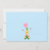 Pond Pals Baby shower Invitation Duck Frog GIRLS Kaart (Achterkant)