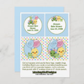 Pond Pals Duck Baby shower Cupcake Topper Neutraal Uitnodiging Briefkaart (Voorkant / Achterkant)
