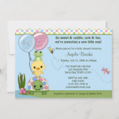 Pond Pals Duck Baby shower Invitation Frog #2 Kaart (Voorkant)