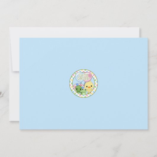 Pond Pals Duck Baby shower Invitation Frog #2 Kaart (Achterkant)