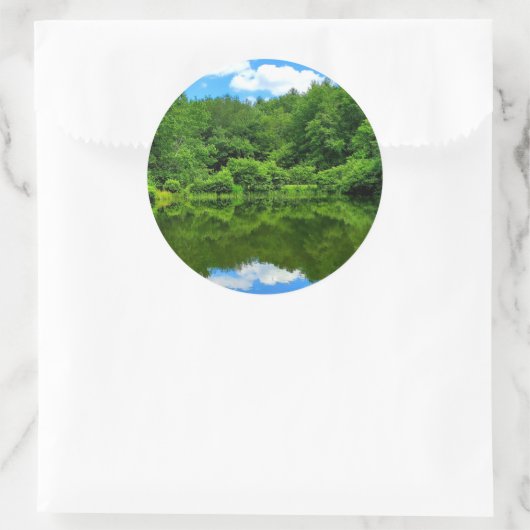 Pond Reflection Ronde Sticker (Tas)