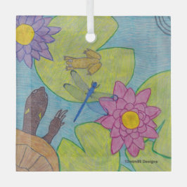 Pond Scene - Glas Ornament