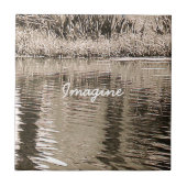 Pond Sepia Fotograaf Tegel Trivet Tegeltje (Voorkant)