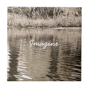 Pond Sepia Fotograaf Tegel Trivet Tegeltje