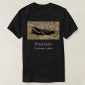 Pond Slider Schildpad Zwart T-shirt (Design voorkant)