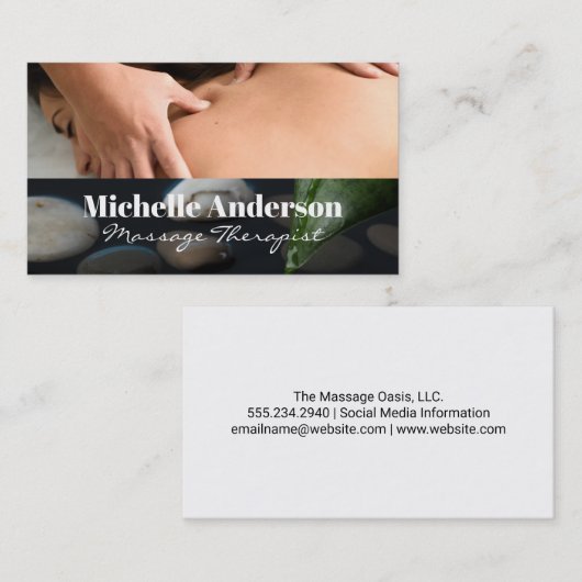 Pond Stones | Sessie voor back-massage Visitekaartje (Voorkant / Achterkant)