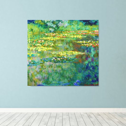 Pond van watergelilies van Claude Monet Canvas Afdruk (Insitu (Houten vloer))