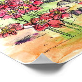 Pond vogels Waterverf Natuur schilderen kunst Poster (Hoek)