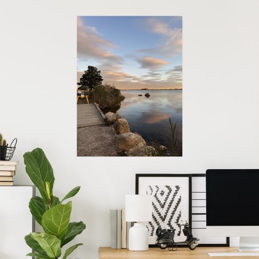 Pond Waterscape Sunset Photo Poster (Thuiskantoor)
