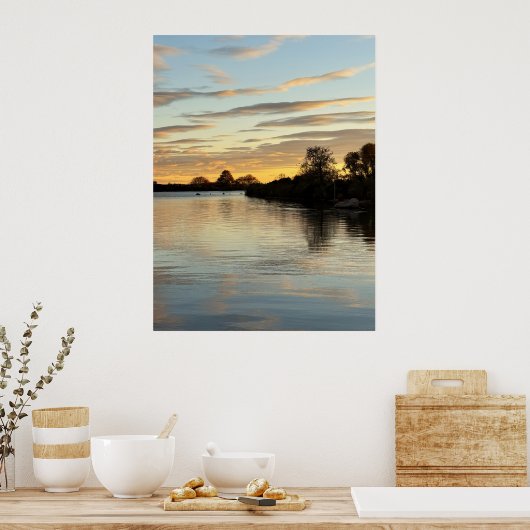 Pond Waterscape Sunset Photo Poster (Keuken)