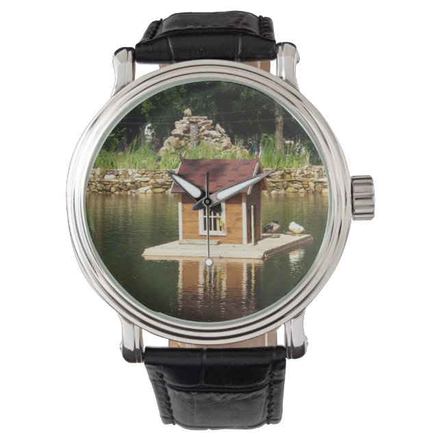 Pond with bird house horloge (Voorkant)