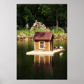 Pond with bird house poster (Voorkant)