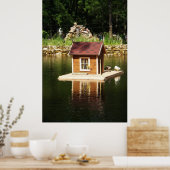 Pond with bird house poster (Keuken)