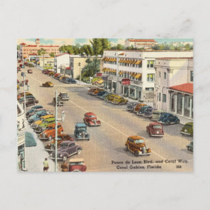 Ponde de Leon Blvd, , Coral Gables, Florida Briefkaart