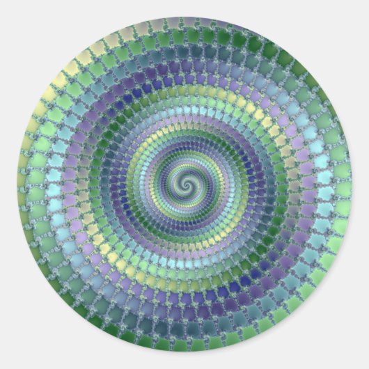 Pondering - Fractal Ronde Sticker (Voorkant)