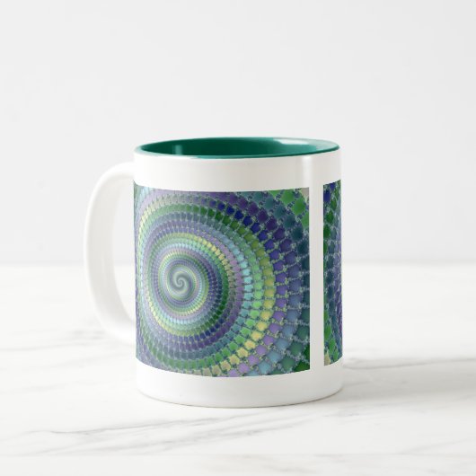 Pondering - Fractal Tweekleurige Koffiemok (Voorkant links)