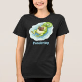 Pondering Frog Reading Book T-shirt (Voorkant)