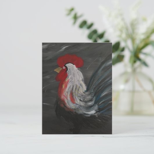 Pondering Rooster Briefkaart (Staand voorkant)