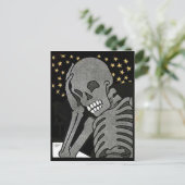 Pondering Skeleton briefkaart (Staand voorkant)