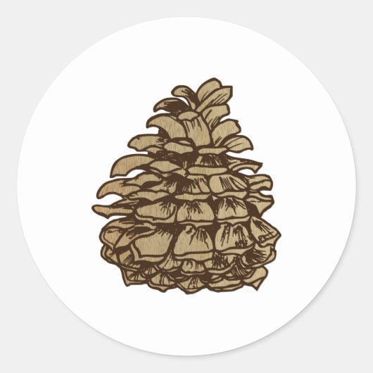 Ponderosa Pine Cone Achtergrond Ronde Sticker (Voorkant)