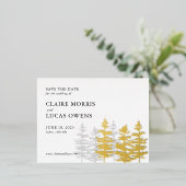 Ponderosa Pines sparen de Datum Folie Uitnodiging Briefkaart (Staand Voorkant)