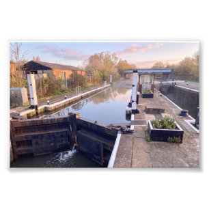 Ponders End Sluis, River Lee Navigation, Enfield Foto Afdruk