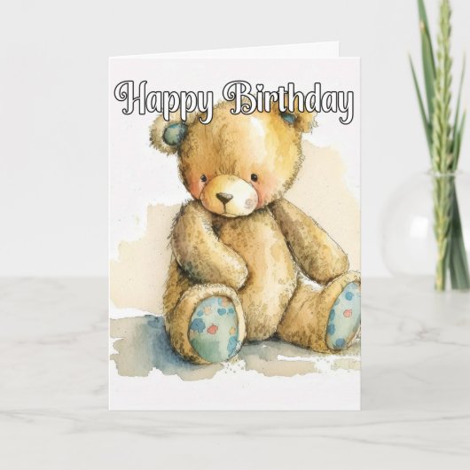 Ponding Little Teddy Bear Kaart (Voorkant)